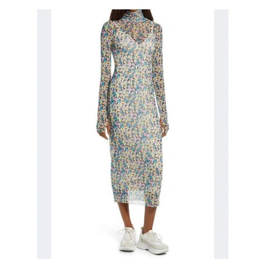 AFRM Shailene Floral Sheer Long Sleeve Dress Size Medium