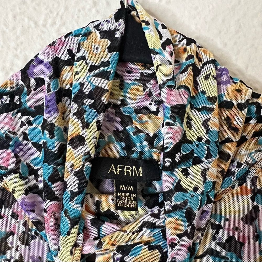AFRM Shailene Floral Sheer Long Sleeve Dress Size Medium