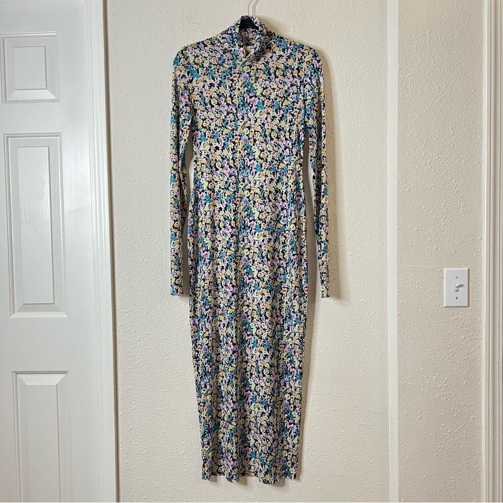AFRM Shailene Floral Sheer Long Sleeve Dress Size Medium