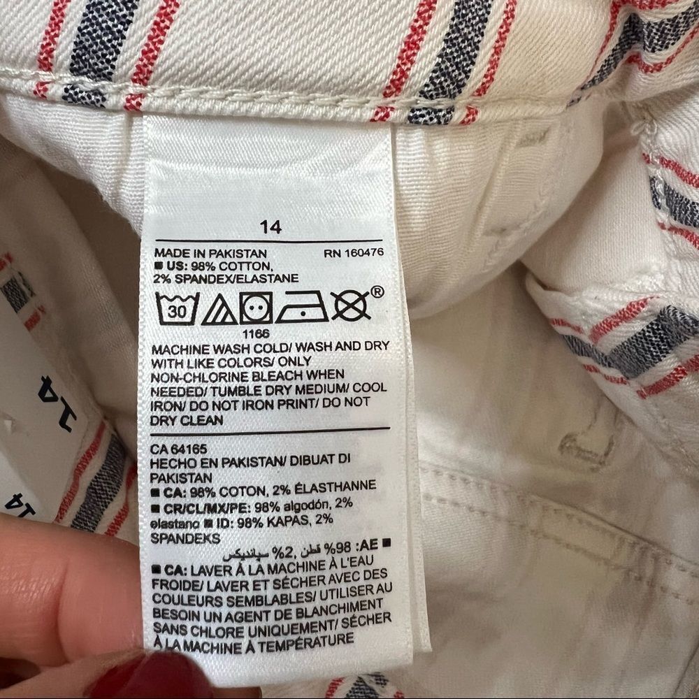 Old Navy Mid Rise Button-Fly Multi-Stripe Jean Shorts Size 14