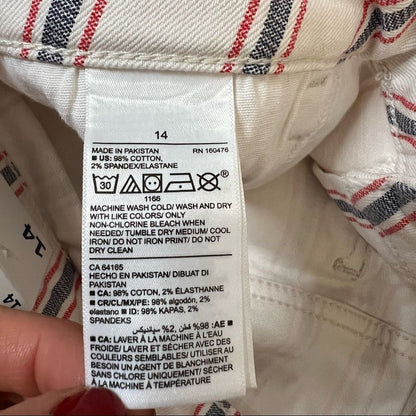 Old Navy Mid Rise Button-Fly Multi-Stripe Jean Shorts Size 14