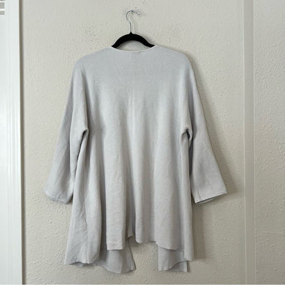 Eileen Fisher Silk Organic Cotton Cardigan Size Large Open Front
