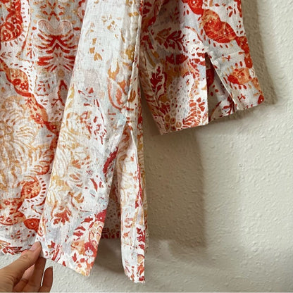 Chico’s Petite Medallion-Print Linen Tunic