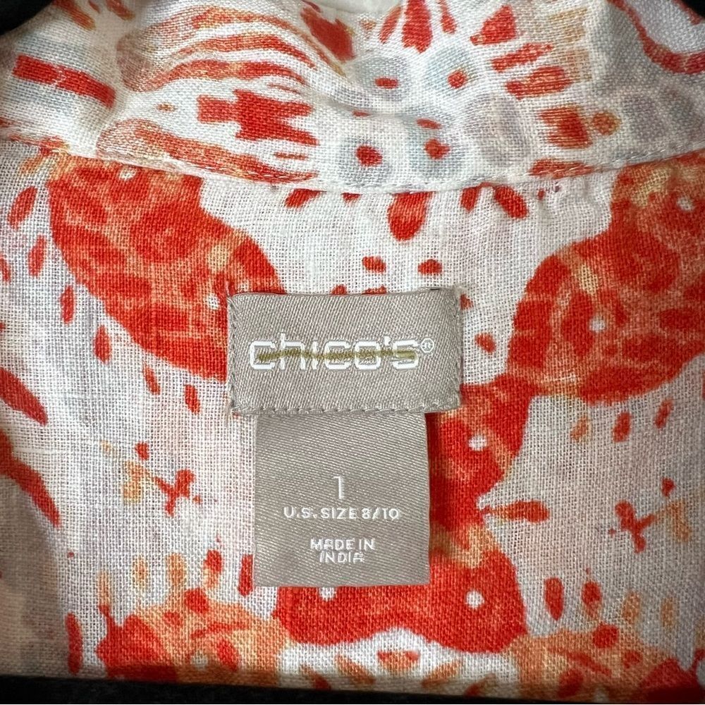 Chico’s Petite Medallion-Print Linen Tunic
