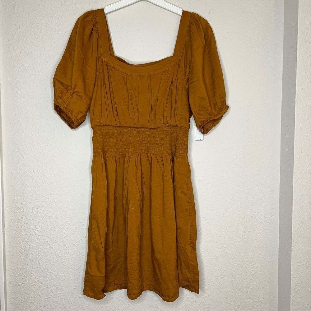 Old Navy Puff Sleeve Waist Defined Smock Flared Mini Dress Size S