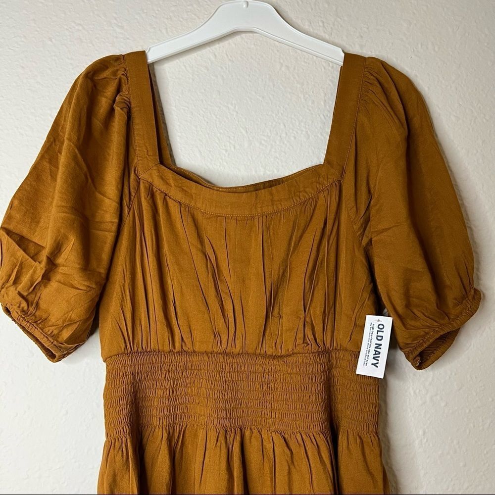 Old Navy Puff Sleeve Waist Defined Smock Flared Mini Dress Size S