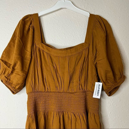 Old Navy Puff Sleeve Waist Defined Smock Flared Mini Dress Size S