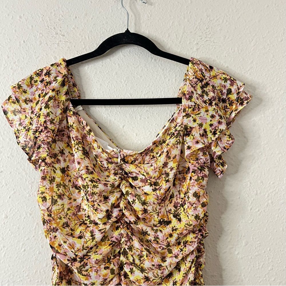 REVOLVE Astr The Label Mini Dress Shirred Flutter Floral Feminine Size Medium