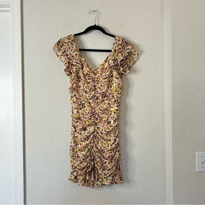 REVOLVE Astr The Label Mini Dress Shirred Flutter Floral Feminine Size Medium