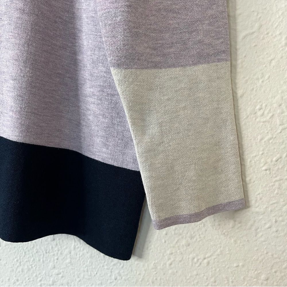 J. Jill Reversible V-Neck Colorblock Sweater Large Petite