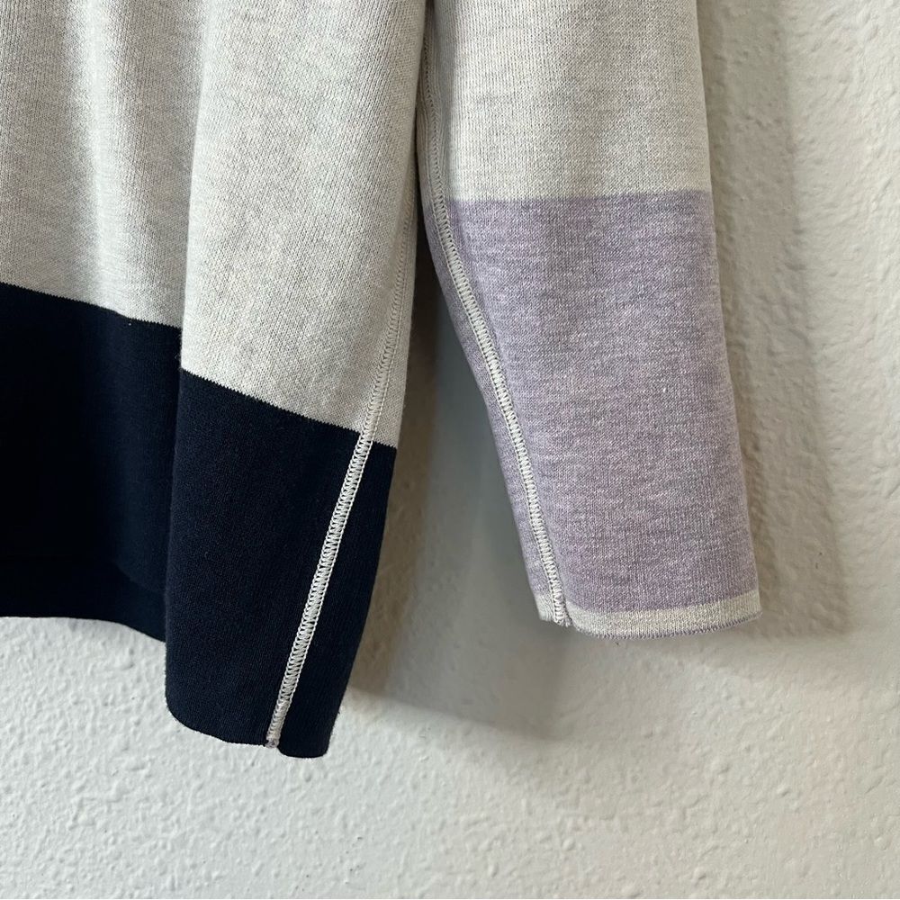 J. Jill Reversible V-Neck Colorblock Sweater Large Petite