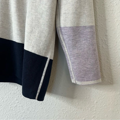 J. Jill Reversible V-Neck Colorblock Sweater Large Petite