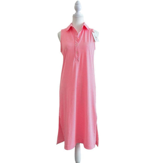 Vineyard Vines Striped Sleeveless Midi Margo Dress NEW Size XS Pink