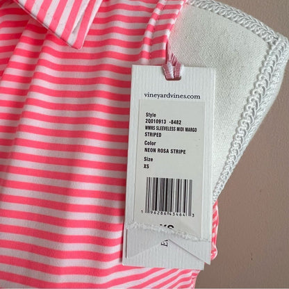 Vineyard Vines Striped Sleeveless Midi Margo Dress NEW Size XS Pink