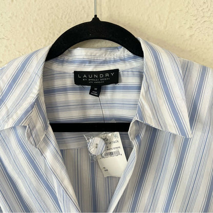 Laundry by Shelli Segal Striped Shirt Blouse Twist Front NEW Size Medium