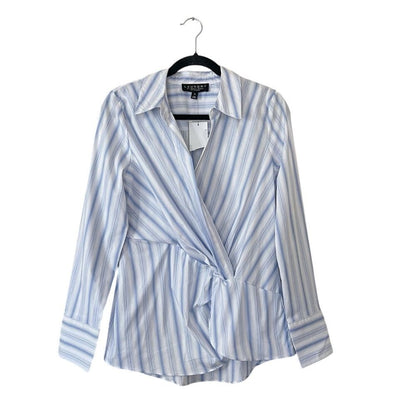 Laundry by Shelli Segal Striped Shirt Blouse Twist Front NEW Size Medium