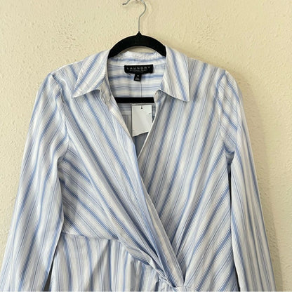 Laundry by Shelli Segal Striped Shirt Blouse Twist Front NEW Size Medium