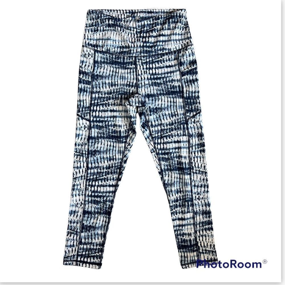 Gaiam Tie Dye Cropped Leggings With Side Pockets Size S