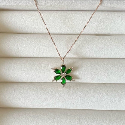 925 Silver Rose Plated Lotus Flower Necklace NEW