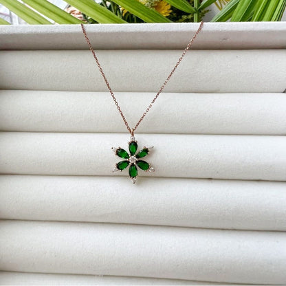 925 Silver Rose Plated Lotus Flower Necklace NEW
