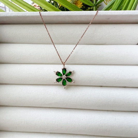 925 Silver Rose Plated Lotus Flower Necklace NEW