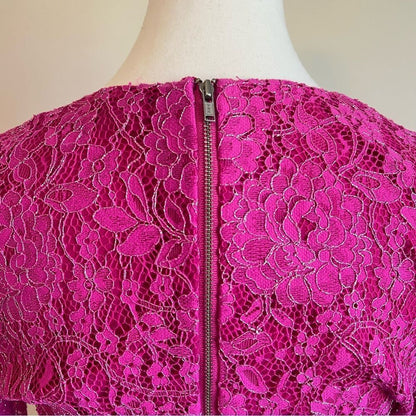 NBD Merlot Lace Blouse Top in Magenta Size Small Long Sleeve