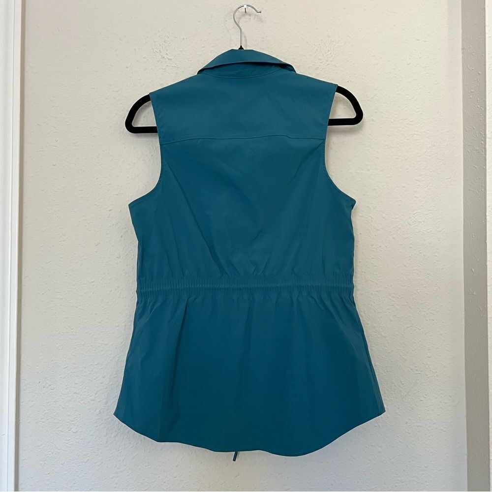 Athleta Levitate Poplin Tank Top Borealis Green Teal Size Medium