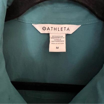 Athleta Levitate Poplin Tank Top Borealis Green Teal Size Medium