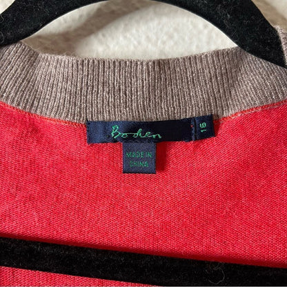 Boden V neck Cardigan Size 16 Cashmere Rabbit Hair Blend