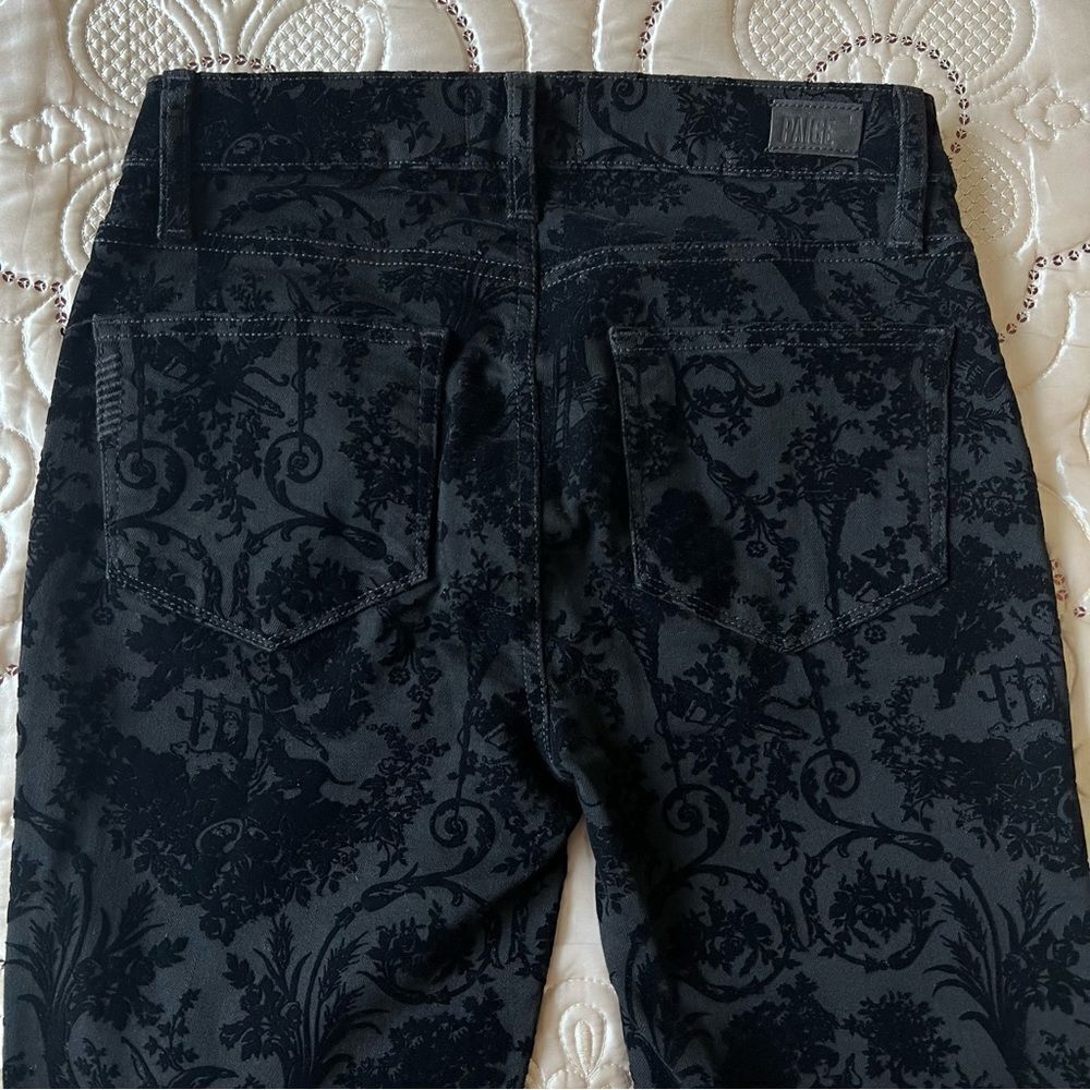 Paige Hoxton Floral Ankle Black Pants Size 26