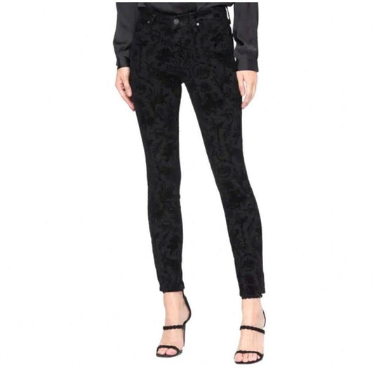 Paige Hoxton Floral Ankle Black Pants Size 26