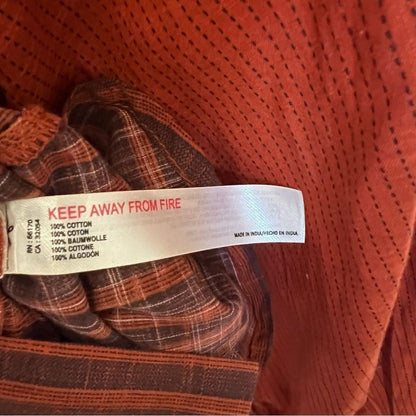 Anthropologie Oversized Button Down Tunic Shirt Lightweight Rust Brown Small