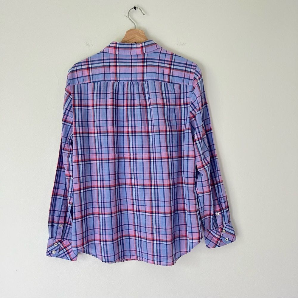 Talbots Plaid Button Down Shirt Long Sleeve Size Large