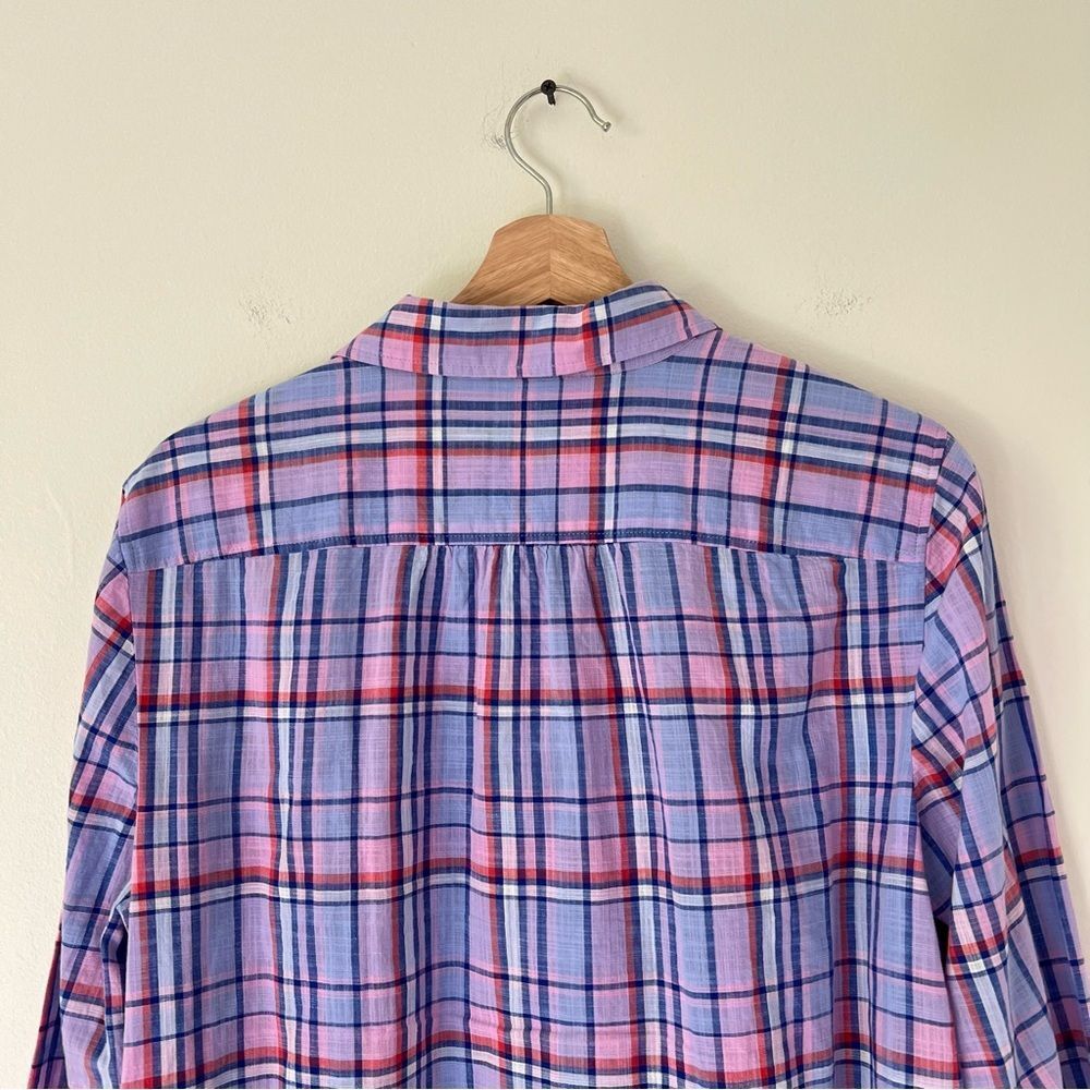 Talbots Plaid Button Down Shirt Long Sleeve Size Large