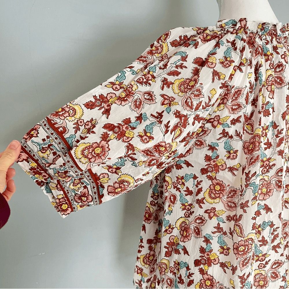 Cleobella Iris Floral Tassel Tie Blouse Enya NEW Size Large Boho