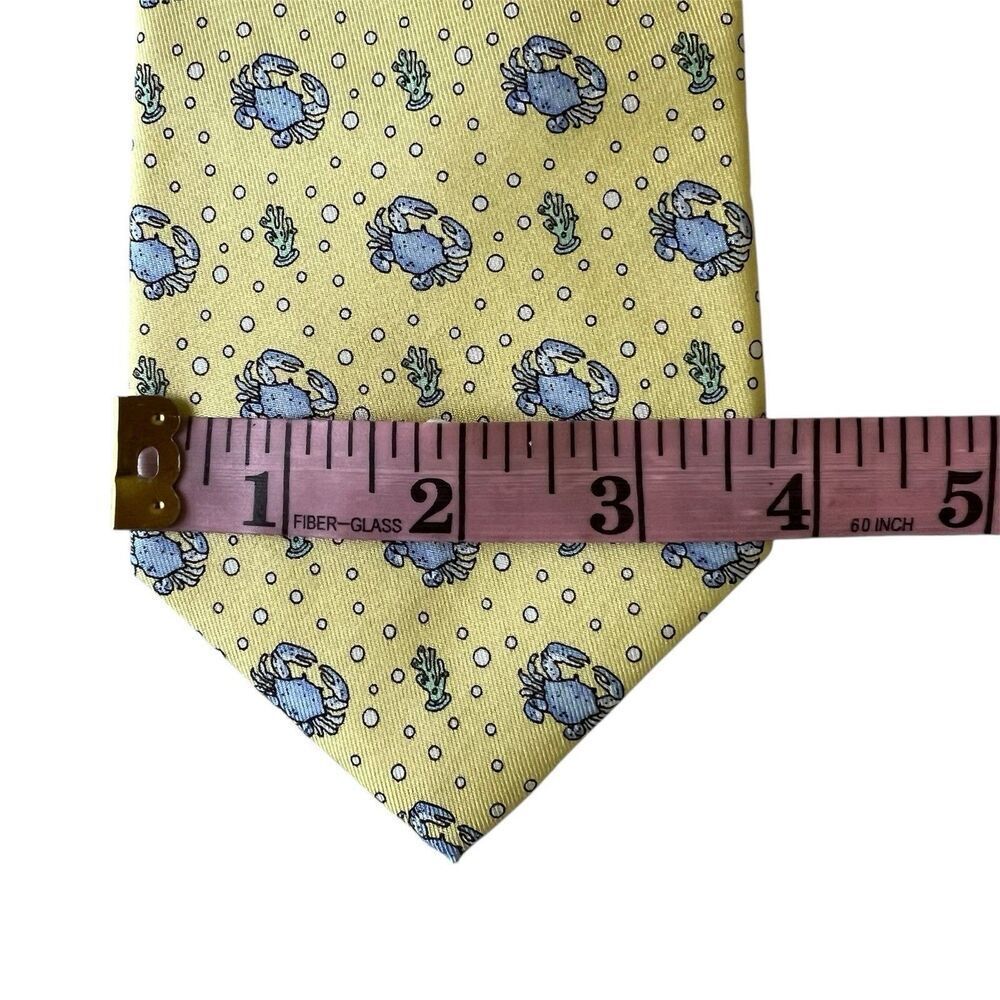 Vineyard Vines Neck Tie Silk Yellow Crab Under The Sea Preppy Mens