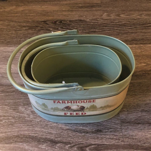NWT Set of 2 Farm House Container Fall Decor