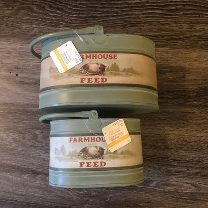 NWT Set of 2 Farm House Container Fall Decor
