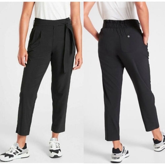 Athleta Skyline II Pants in Black Paperbag Style Size 8