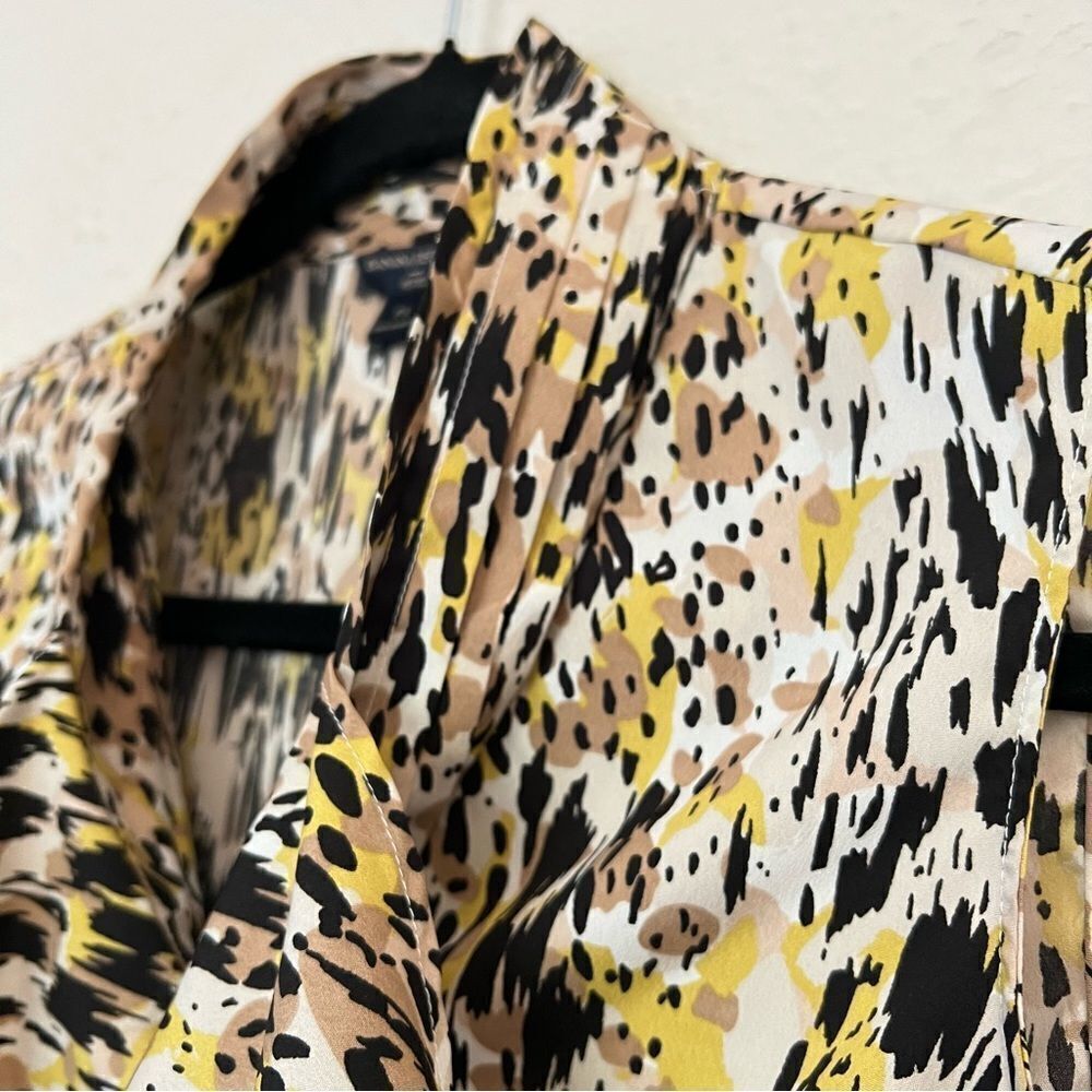 Banana Republic Neutral Animal Print Ruffle Sleeveless Tank Blouse Top Size SP