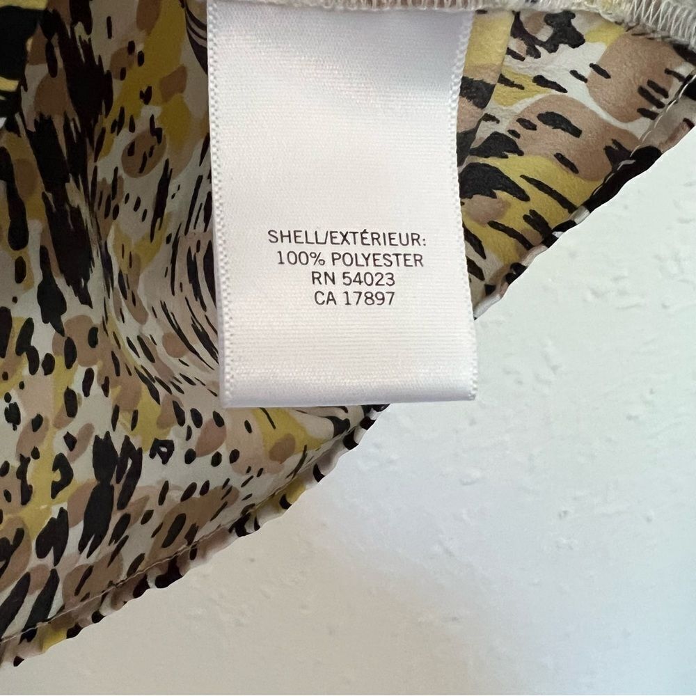 Banana Republic Neutral Animal Print Ruffle Sleeveless Tank Blouse Top Size SP