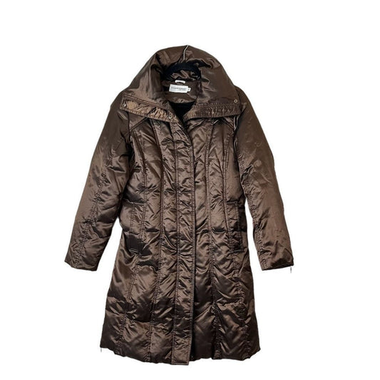 Hilary Radley Puffer Down Coat Size Small Shiny Brown