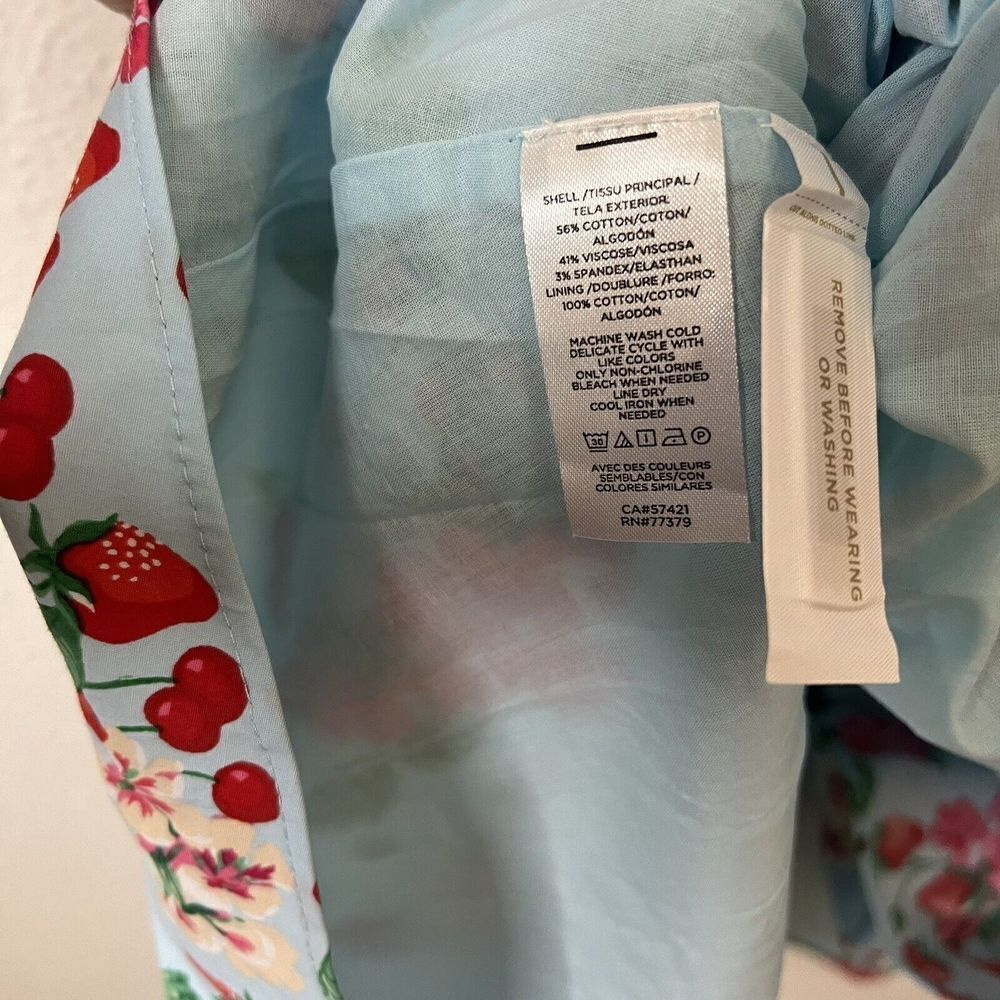 NEW Ann Taylor Strawberry Cherry Flutter Sleeve Flare Midi Dress Size 6 Petites