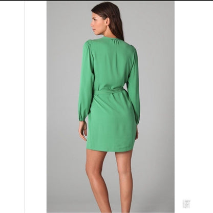 DVF Diane Von Furstenberg Florane Silk Mini Dress Size 8 Long Sleeve Shift