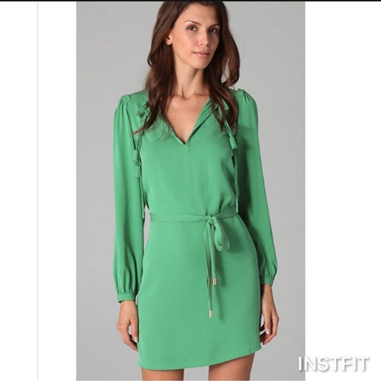 DVF Diane Von Furstenberg Florane Silk Mini Dress Size 8 Long Sleeve Shift