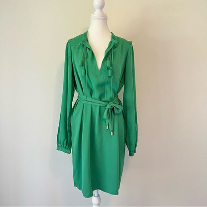 DVF Diane Von Furstenberg Florane Silk Mini Dress Size 8 Long Sleeve Shift