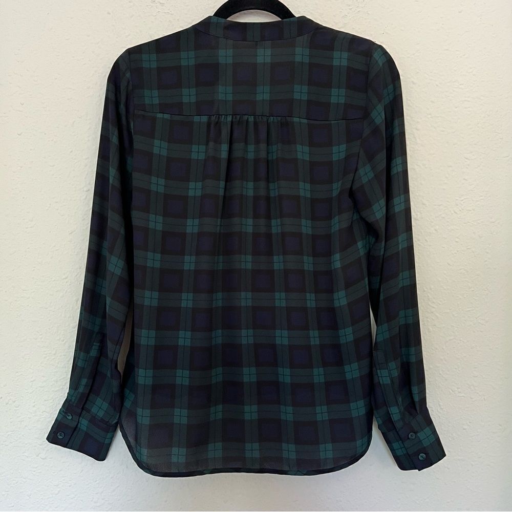 The Limited Tartan Plaid Faux Wrap Long Sleeve Blouse Size Small