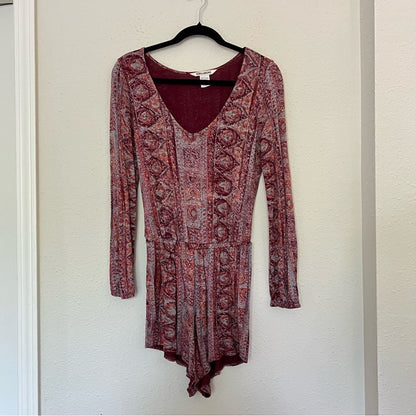 Billabong See the Sun Long Sleeve Bohemian Romper Size Small