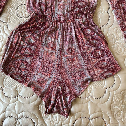 Billabong See the Sun Long Sleeve Bohemian Romper Size Small