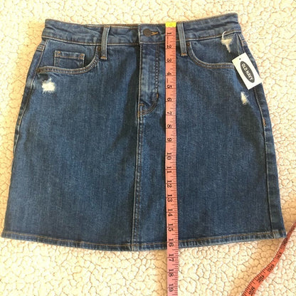 Old Navy Women’s High Waisted Distressed Jean Skirt Size 4